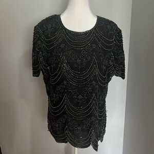 Vintage PAPELL BOUTIQUE Sequined Topper SIZE XL